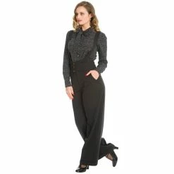 Banned Retro High-Waist Trousers - Her Favourites Black -TheRock Shop banned retro high waist trousers her favourites black3