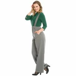 Banned Retro High-Waist Trousers - Her Favourites Grey -TheRock Shop banned retro high waist trousers her favourites grey3