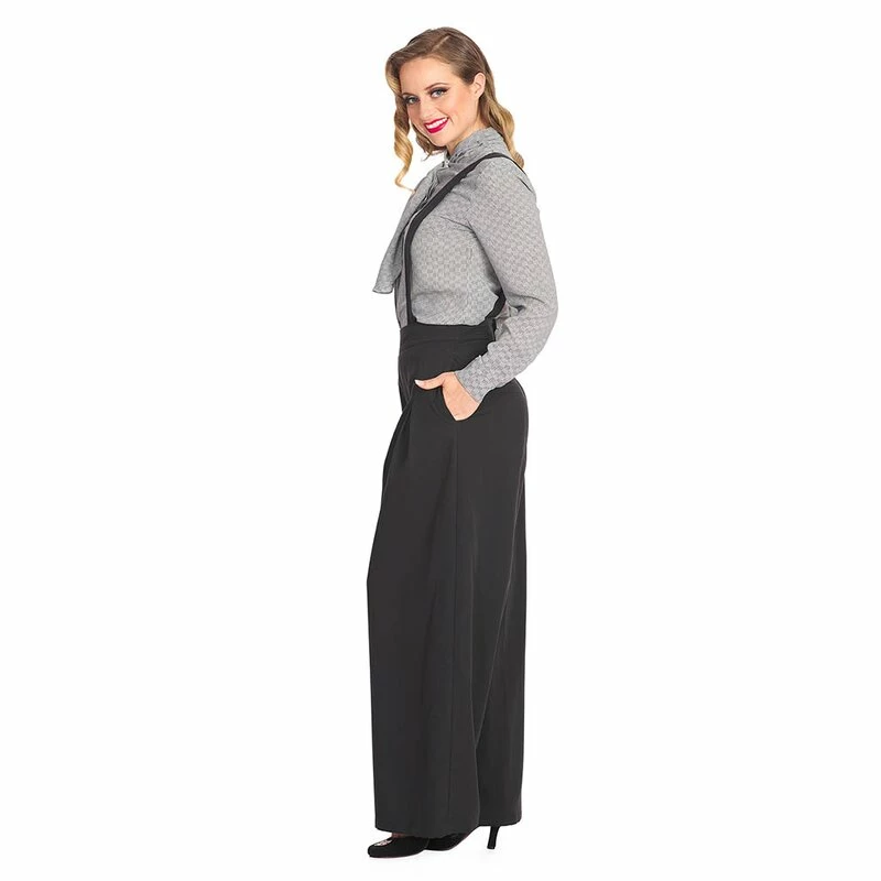 Banned Retro Marlene Trousers - Diamond Black 2 Banned Retro Marlene Trousers - Diamond Black - Image 2