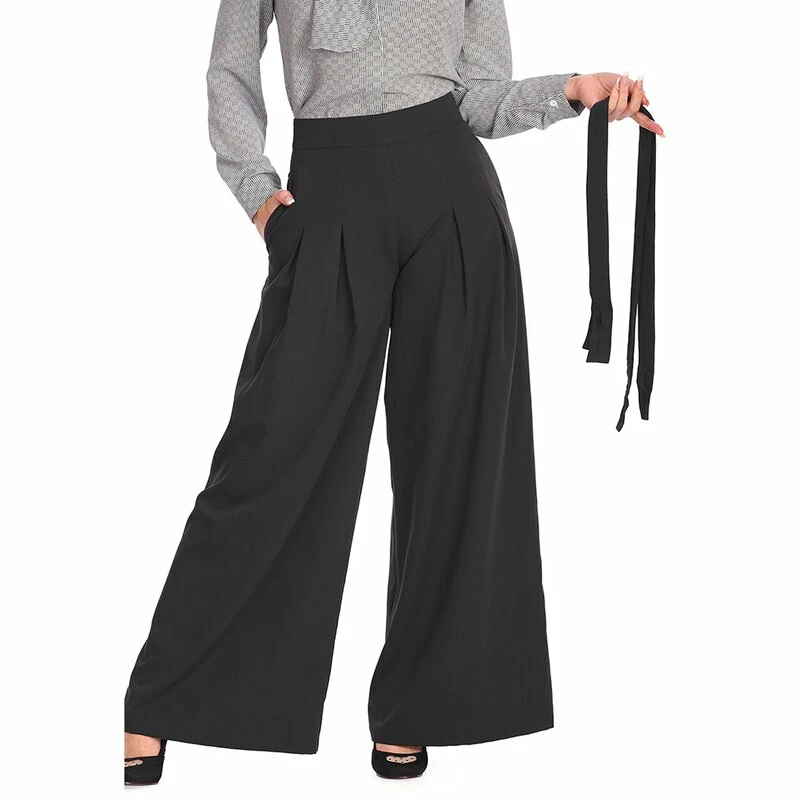 Banned Retro Marlene Trousers - Diamond Black 4 Banned Retro Marlene Trousers - Diamond Black - Image 4
