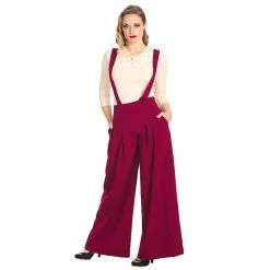 Banned Retro Marlene Trousers - Diamond Burgundy