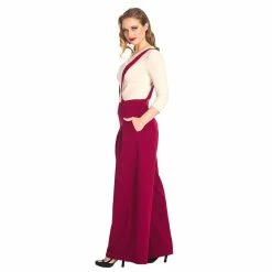 Banned Retro Marlene Trousers - Diamond Burgundy -TheRock Shop banned retro marlene trousers diamond burgundy3