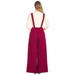 Banned Retro Marlene Trousers - Diamond Burgundy -TheRock Shop banned retro marlene trousers diamond burgundy4