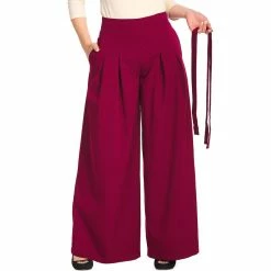 Banned Retro Marlene Trousers - Diamond Burgundy -TheRock Shop banned retro marlene trousers diamond burgundy5