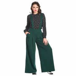 Banned Retro Marlene Trousers - Diamond Green