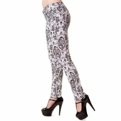 Banned Trousers - Cross Cameo Trousers White -TheRock Shop banned trousers cross cameo trousers white 54