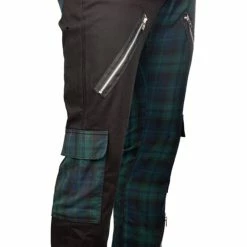 Black Pistol Jeans Trousers - Freak Pants Tartan Green -TheRock Shop black pistol jeans trousers freak pants tartan green3