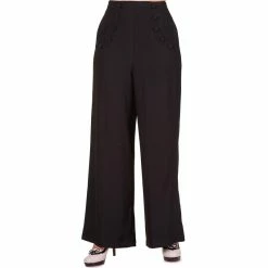 Dancing Days Flared Trousers - Full Moon Black