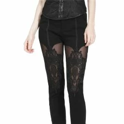 Dark In Love Stretch Trousers - Hollow Flower -TheRock Shop dark in love stretch trousers hollow flower5