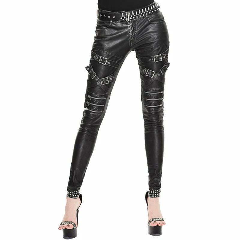 Devil Fashion Faux Leather Trousers - Biker Beth 1 Devil Fashion Faux Leather Trousers - Biker Beth