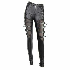 Devil Fashion Faux Leather Trousers - Captive -TheRock Shop devil fashion faux leather trousers captive5