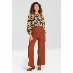 Hell Bunny Marlene Trousers - Ginger Swing -TheRock Shop hell bunny marlene trousers ginger swing3