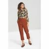Hell Bunny Marlene Trousers - Ravenwood Brown