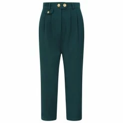 Hell Bunny Marlene Trousers - Ravenwood Petrol -TheRock Shop hell bunny marlene trousers ravenwood petrol3