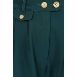 Hell Bunny Marlene Trousers - Ravenwood Petrol -TheRock Shop hell bunny marlene trousers ravenwood petrol5