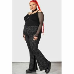 KILLSTAR Bell Bottom Trousers - Doom Tribe -TheRock Shop killstar bell bottom trousers doom tribe4