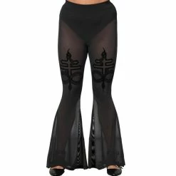 KILLSTAR Bell Bottom Trousers - Serpentine Powermesh