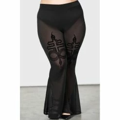 KILLSTAR Bell Bottom Trousers - Serpentine Powermesh -TheRock Shop killstar bell bottom trousers serpentine powermesh6