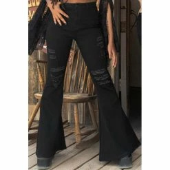Killstar Bell Bottom Trousers - Sukie 9 Killstar Bell Bottom Trousers - Sukie -TheRock Shop killstar bell bottom trousers sukie5