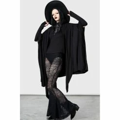 KILLSTAR Bell Bottom Trousers - Vixie -TheRock Shop killstar bell bottom trousers vixie3