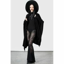 KILLSTAR Bell Bottom Trousers - Vixie -TheRock Shop killstar bell bottom trousers vixie4