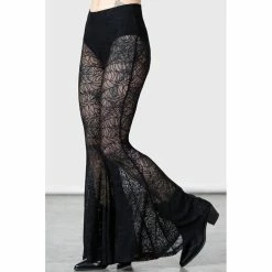 KILLSTAR Bell Bottom Trousers - Vixie -TheRock Shop killstar bell bottom trousers vixie5