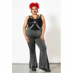 KILLSTAR Bell Bottom Trousers - Wicked Weekender -TheRock Shop killstar bell bottom trousers wicked weekender5