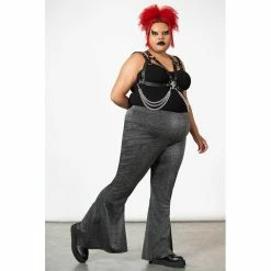 KILLSTAR Bell Bottom Trousers - Wicked Weekender -TheRock Shop killstar bell bottom trousers wicked weekender6