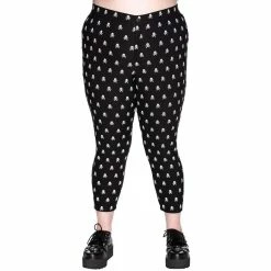 Killstar Capri Trousers - Bad 2 The Bone -TheRock Shop killstar capri trousers bad 2 the bone3