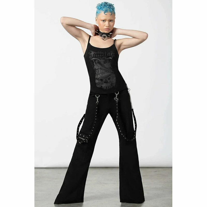 Killstar Denim Flared Trousers - Time Bomb 4 Killstar Denim Flared Trousers - Time Bomb - Image 4