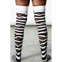Killstar Knee Socks - Wretched Soul White -TheRock Shop killstar knee socks wretched soul white3