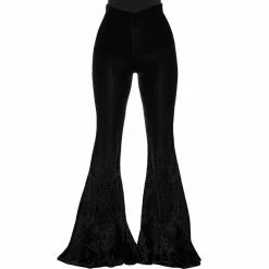 Killstar Velvet Bell Bottom Trousers - De La Souless