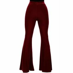 TheRock Shop -TheRock Shop killstar velvet bell bottom trousers moondance ruby2