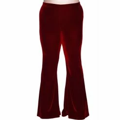 Killstar Velvet Bell Bottom Trousers - Moondance Ruby -TheRock Shop killstar velvet bell bottom trousers moondance ruby3