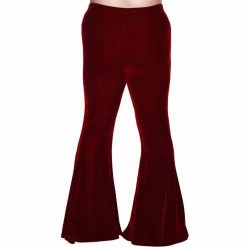 Killstar Velvet Bell Bottom Trousers - Moondance Ruby -TheRock Shop killstar velvet bell bottom trousers moondance ruby4