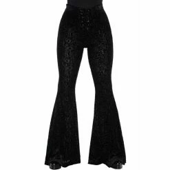 Killstar Velvet Bell Bottom Trousers - She's Electric