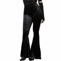 KILLSTAR Velvet Flared Trousers - Fang