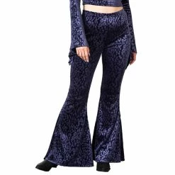 KILLSTAR Velvet Flared Trousers - Ferine Plum