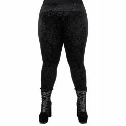 Killstar Velvet Leggings - Bite Me Black -TheRock Shop killstar velvet leggings bite me black3