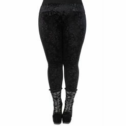Killstar Velvet Leggings - Bite Me Black -TheRock Shop killstar velvet leggings bite me black4