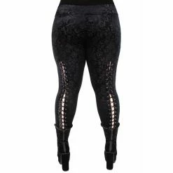 Killstar Velvet Leggings - Bite Me Black -TheRock Shop killstar velvet leggings bite me black5