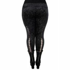 Killstar Velvet Leggings - Bite Me Black -TheRock Shop killstar velvet leggings bite me black6