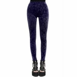 Killstar Velvet Leggings - Bite Me Purple
