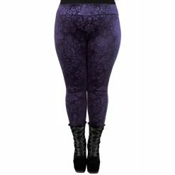 Killstar Velvet Leggings - Bite Me Purple -TheRock Shop killstar velvet leggings bite me purple4