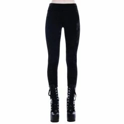 Killstar Velvet Leggings - Hematite