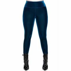 Killstar Velvet Leggings - Hematite Sapphire