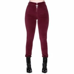 Killstar Velvet Trousers - Stroke Of Midnight Blood