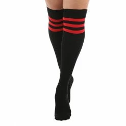 Pamela Mann Knee-High Socks - Referee Over The Knee Black/Red