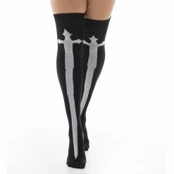 Pamela Mann Knee-High Socks - White Cross Overknees