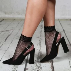 Pamela Mann Socks - Lace Trim Fishnet